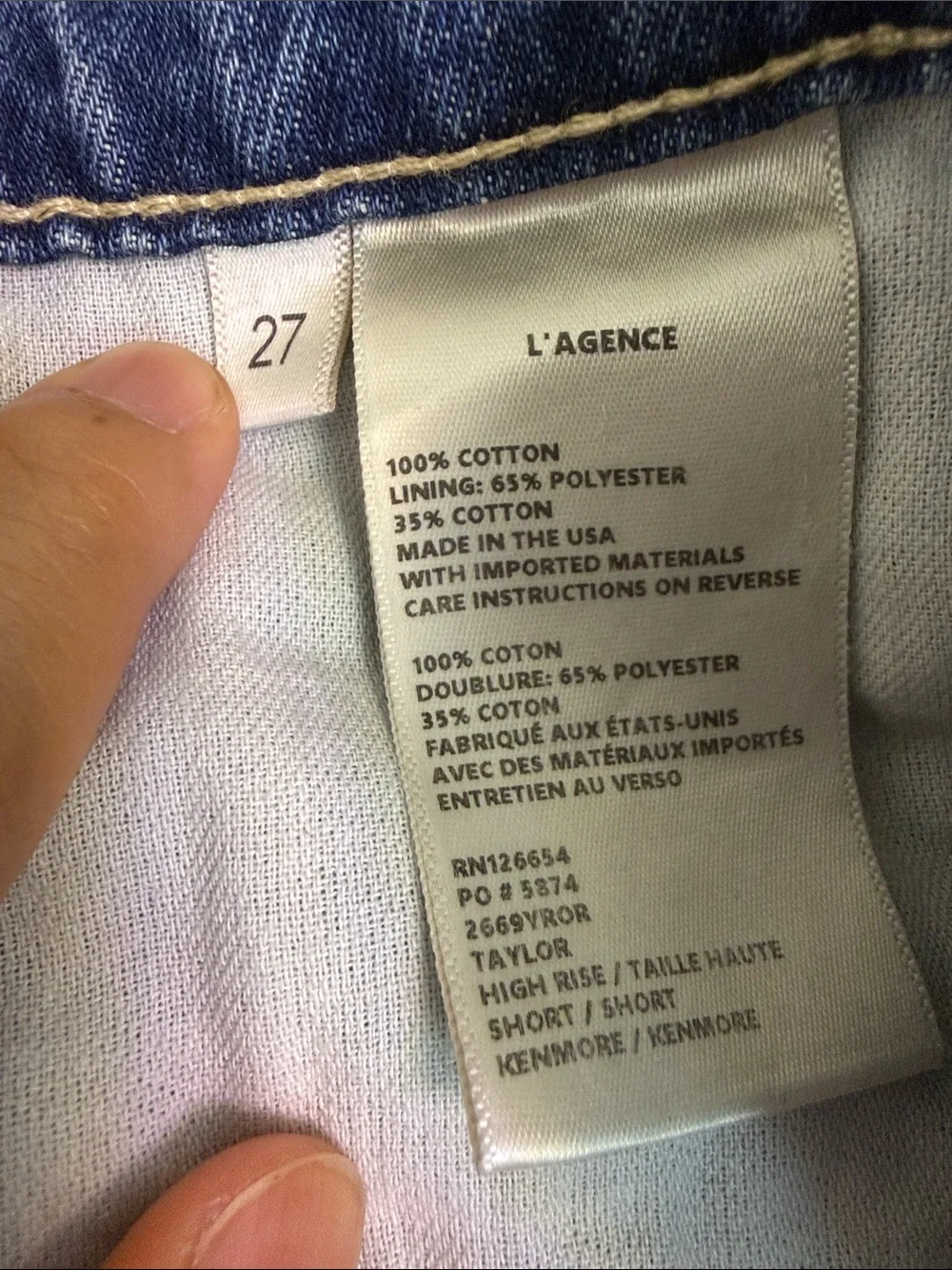 L’Agence 100%‎ Denim Cutoff Shorts in Medium Blue Size 27